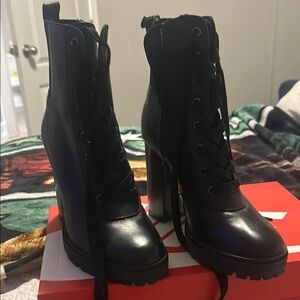 Stylish Black Lace-Up Boots